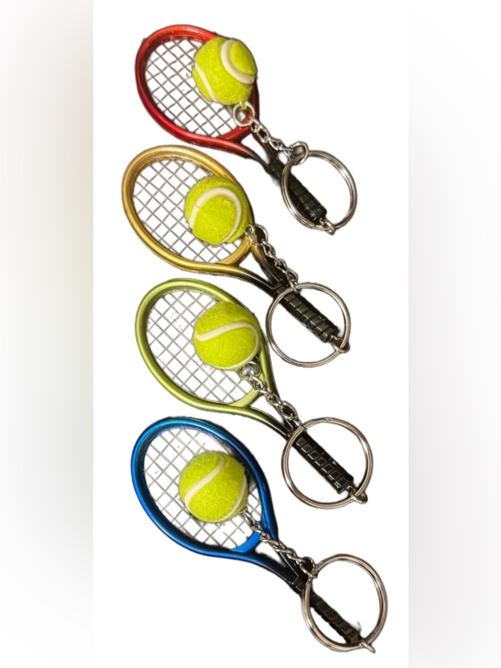 BUY NOW Tennis Racket Keychain with Mini Tennis Ball - Choose Your Color